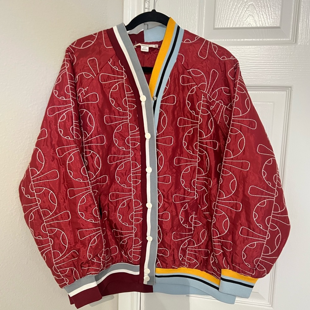 UO Kimchi Blue varsity embroidered bomber jacket